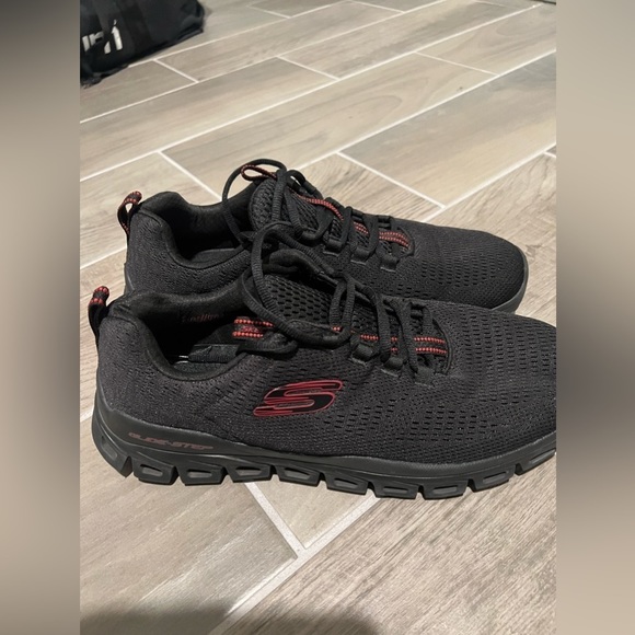 Skechers Other - Sketchers black and red sneakers